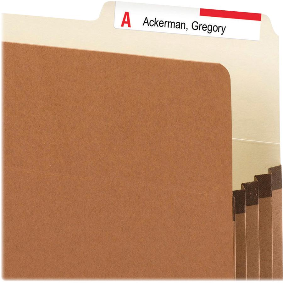 Smead 2/5 Tab Cut Letter Recycled File Pocket - 8 1/2" x 11" - 3 1/2" Expansion - Top Tab Location - Right Tab Position - 9 pt. - Redrope - Tear Proof, Reinforced Gusset, Durable - 30% Recycled - 25 /. Picture 2