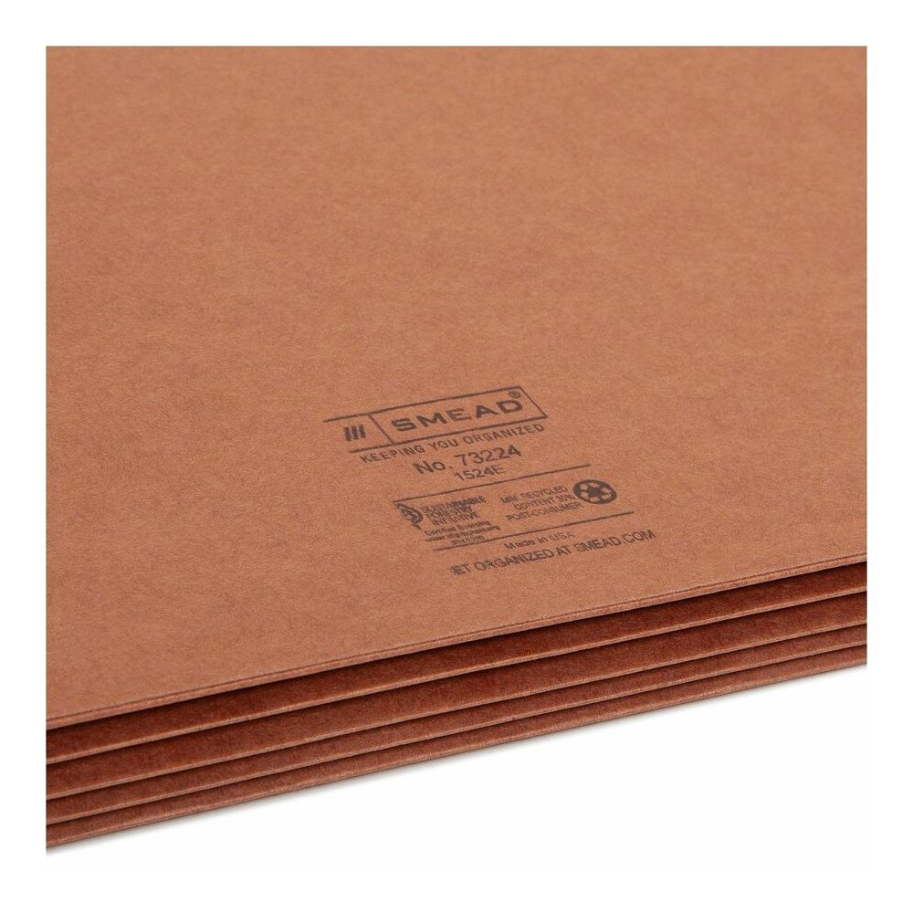 Smead Straight Tab Cut Letter Recycled File Pocket - 8 1/2" x 11" - 3 1/2" Expansion - Top Tab Location - 12.5 pt. - Redrope - Tear Proof, Tear Resistant, Rounded Corner, Reinforced Gusset - 30% Recyc. Picture 10