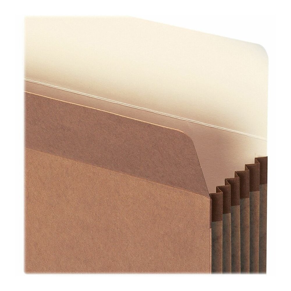 Smead Straight Tab Cut Letter Yes File Pocket - 8 1/2" x 11" - 5 1/4" Expansion - Top Tab Location - 12.5 pt. - Redrope - Tear Resistant, Rounded Corner, Reinforced Gusset - 30% Recycled - 10 / Box. Picture 10