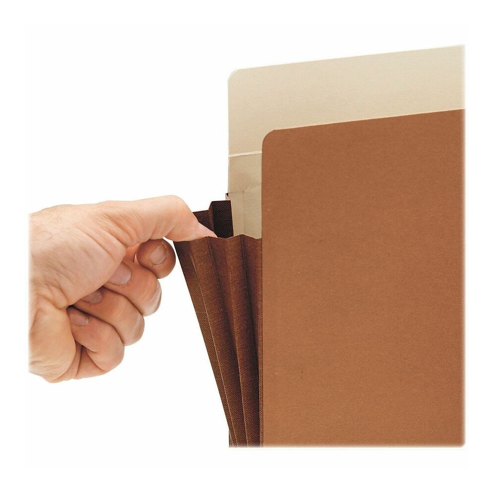 Smead TUFF Straight Tab Cut Letter Recycled File Pocket - 8 1/2" x 11" - 3 1/2" Expansion - 11 pt. - Redrope - Reinforced Gusset, Tear Resistant, Heavyweight Cover - 30% Recycled - 10 / Box. Picture 8