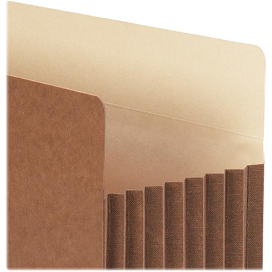 Smead TUFF Straight Tab Cut Letter Recycled File Pocket - 8 1/2" x 11" - 7" Expansion - 12.5 pt. - Redrope - Reinforced Gusset, Heavyweight Cover, Tear Resistant - 30% Recycled - 5 / Box. Picture 7