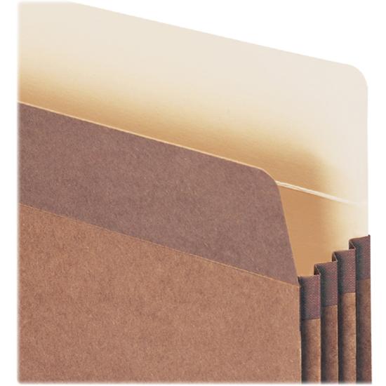 Smead Straight Tab Cut Letter Recycled File Pocket - 8 1/2" x 11" - 3 1/2" Expansion - Top Tab Location - 12.5 pt. - Redrope - Reinforced Corner, Reinforced Gusset - 30% Recycled - 50 / Box. Picture 9