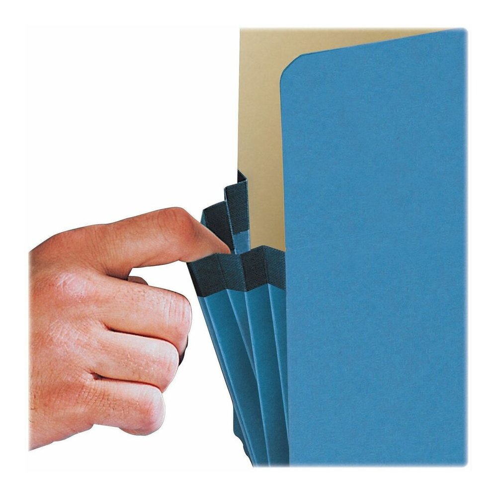 Smead Straight Tab Cut Letter Recycled File Pocket - 8 1/2" x 11" - 3 1/2" Expansion - Top Tab Location - Yellow, Green, Red, Blue, Redrope - Tear Resistant - 10% Recycled - 25 / Box. Picture 6