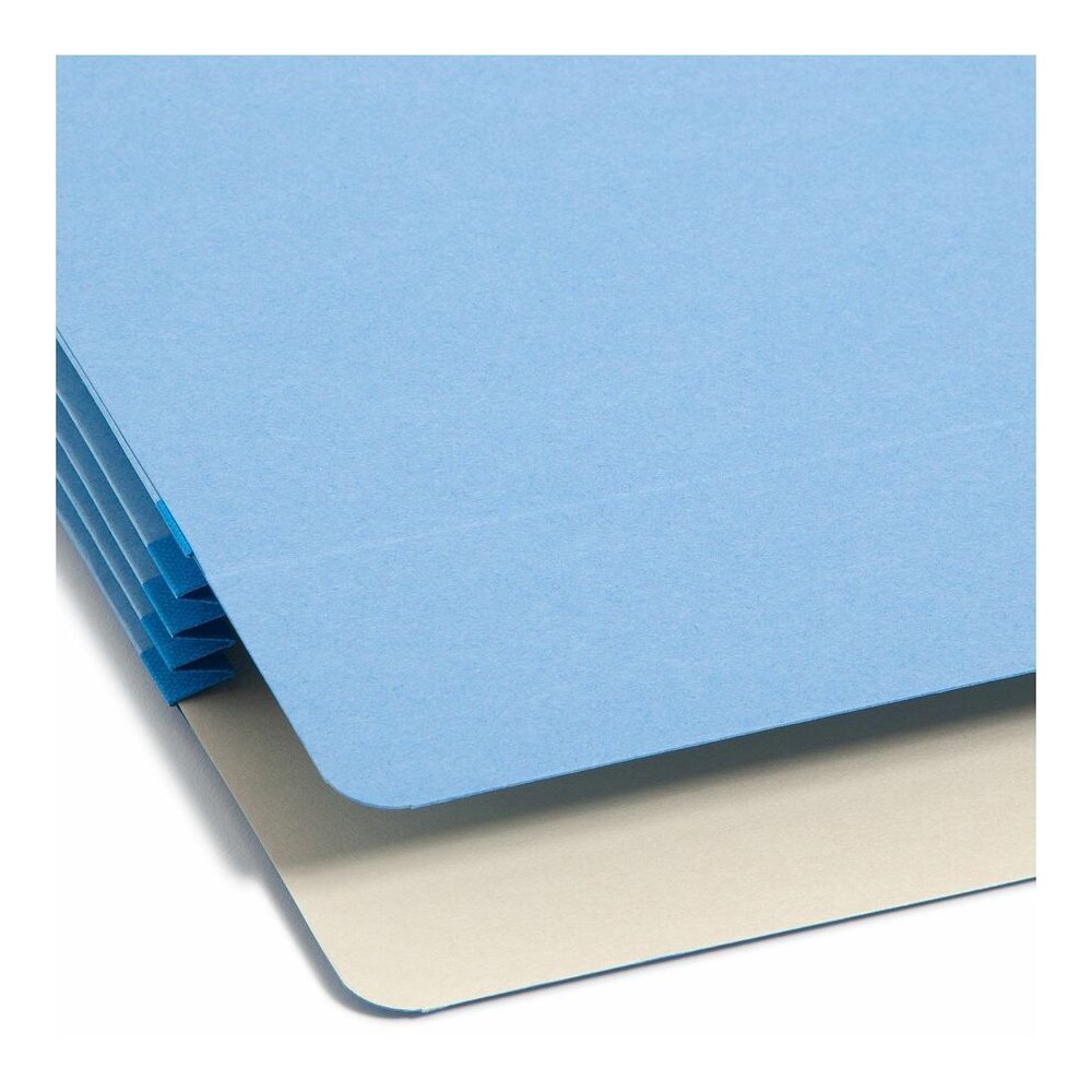 Smead Straight Tab Cut Legal Recycled File Pocket - 8 1/2" x 14" - 3 1/2" Expansion - Top Tab Location - Blue - Tear Resistant - 10% Recycled - 1 Each. Picture 10