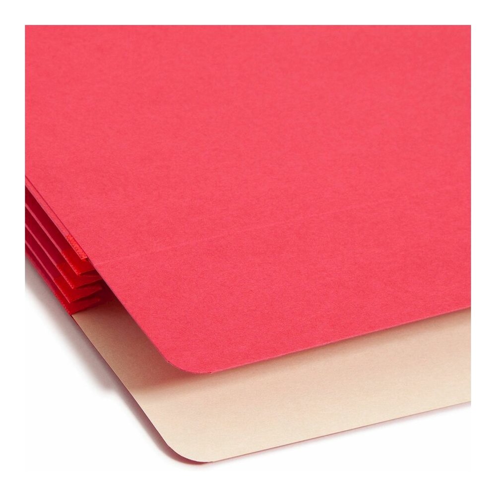 Smead Straight Tab Cut Legal Recycled File Pocket - 8 1/2" x 14" - 3 1/2" Expansion - Top Tab Location - Red - Tear Resistant - 10% Recycled - 1 Each. Picture 10