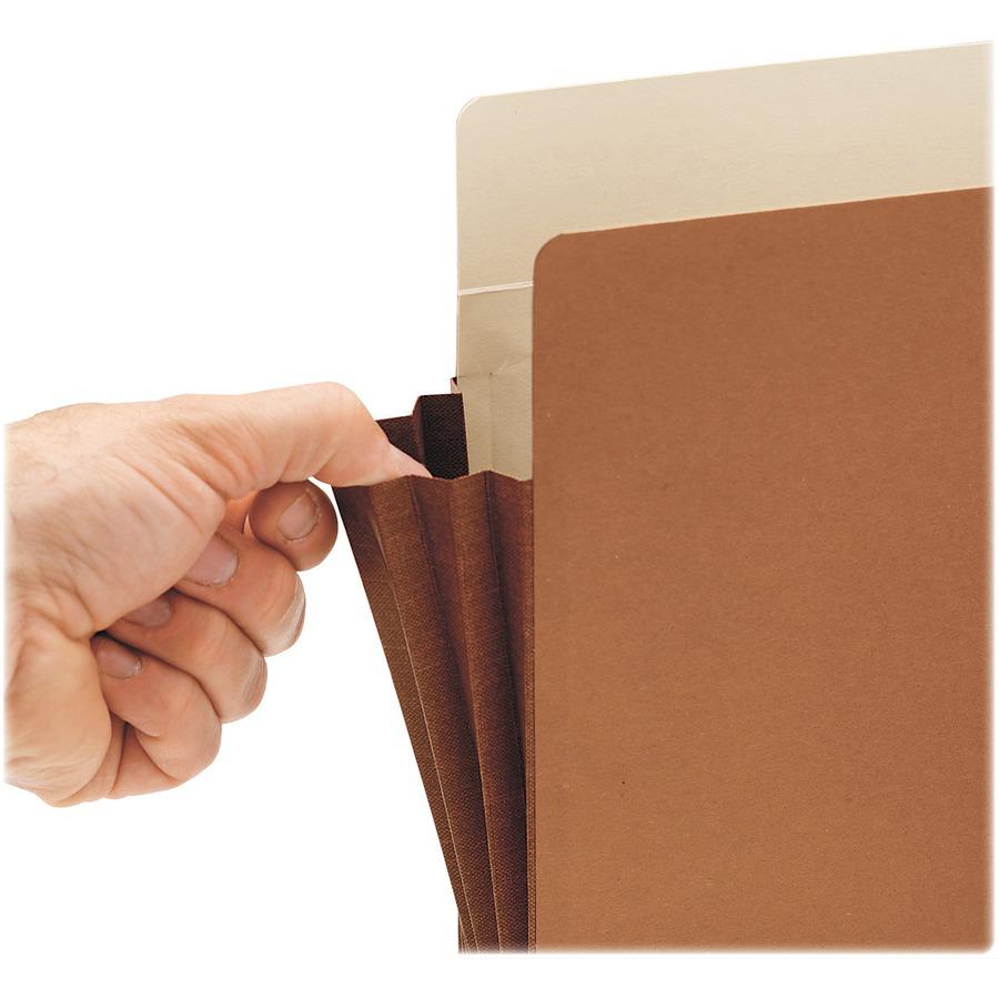 Smead Straight Tab Cut Legal Recycled File Pocket - 8 1/2" x 14" - 3 1/2" Expansion - Top Tab Location - 12.5 pt. - Redrope - Tear Resistant, Rounded Corner, Reinforced Gusset - 30% Recycled - 10 / Bo. Picture 8