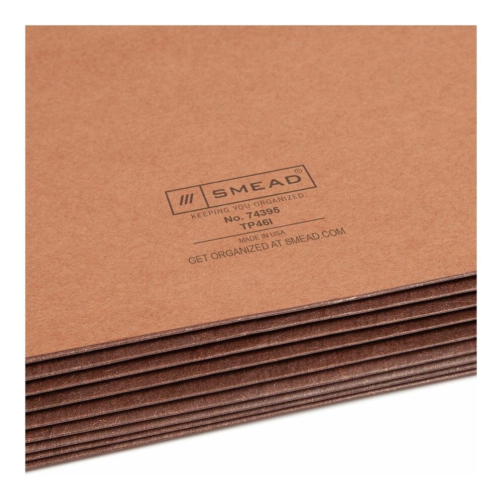Smead TUFF Straight Tab Cut Legal Recycled File Pocket - 8 1/2" x 14" - 7" Expansion - 12.5 pt. - Redrope - Reinforced, Heavyweight Cover, Tear Resistant - 30% Recycled - 5 / Box. Picture 9