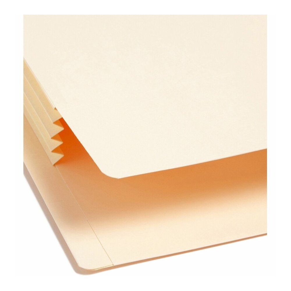 Smead Straight Tab Cut Letter Recycled File Pocket - 8 1/2" x 11" - 3 1/2" Expansion - 2 Plys - Manila Paper - Manila - Reinforced Gusset, Tear Resistant - 10% Recycled - 10 / Box. Picture 11