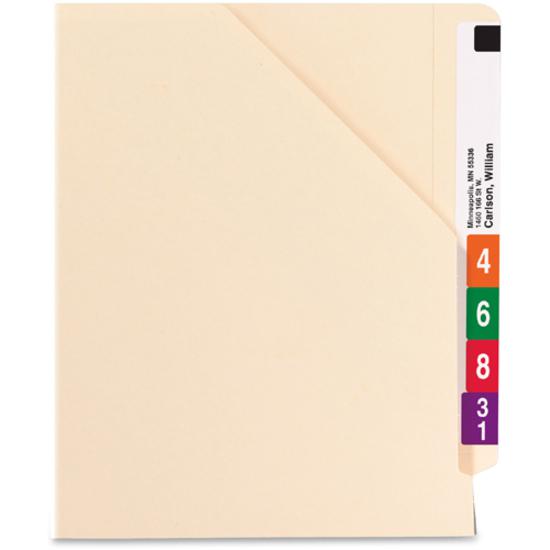 Smead Shelf-Master Straight Tab Cut Letter Recycled File Jacket - 8 1/2" x 11" - 1 1/2" Expansion - 14 pt. - 2 Plys - Manila - 10% Recycled - 50 / Box. Picture 6