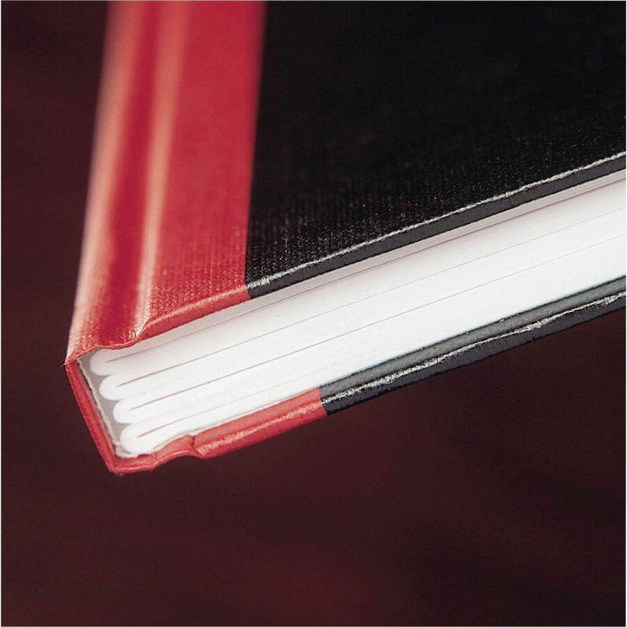 Black n' Red Casebound Ruled Notebooks - A4 - 96 Sheets - Sewn - 24 lb Basis Weight - A4 - 8 1/4" x 11 3/4" - White Paper - Red Binding - BlackHeavyweight Cover - Hard Cover, Ribbon Marker - 1 Each. Picture 8
