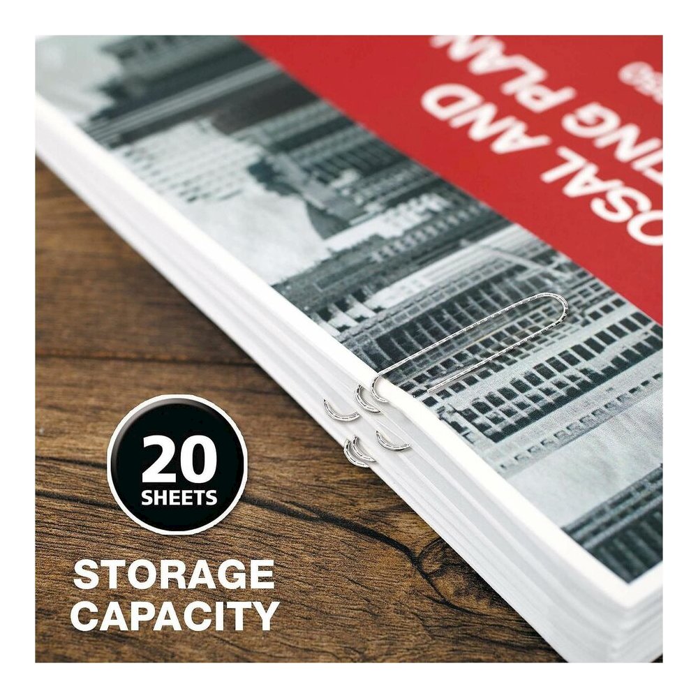 ACCO Economy Jumbo Non-Skid Paper Clips - Jumbo - 2" Length x 0.5" Width - 20 Sheet Capacity - Non-skid, Galvanized, Corrosion Resistant - Silver - Metal, Zinc Plated - 100/Box - 1000 / Pack. Picture 7