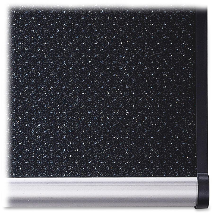 Quartet Prestige Embossed Foam Bulletin Board - 36" Height x 48" Width - Black Foam Surface - Self-healing - Silver Aluminum Frame - 1 Each. Picture 2