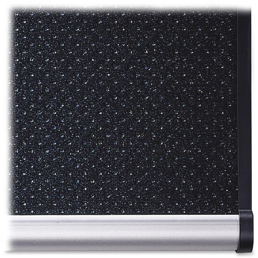 Quartet Prestige Embossed Bulletin Board - 48" Height x 72" Width - Black Foam Surface - Self-healing - Silver Aluminum Frame - 1 Each. Picture 4