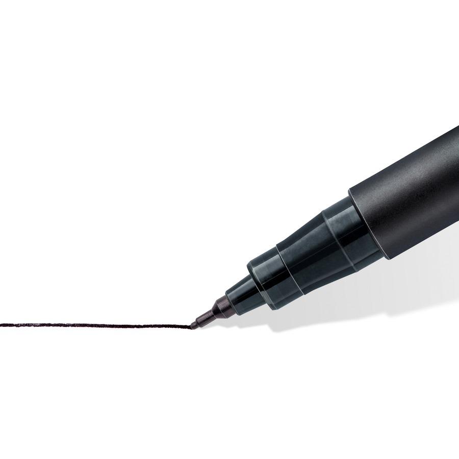 Lumocolor Permanent Pen 313 Permanent Universal Pen S - Refillable - Black Ink - Black Polypropylene Barrel - Writing - 10 / Box. Picture 3