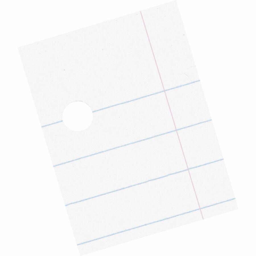 Pacon Ruled Composition Paper - Letter - 500 Sheets - Wide Ruled - 0.38" Ruled - Red Margin - Letter - 8 1/2" x 11" - White Paper - Hole-punched - 500 / Ream. Picture 5