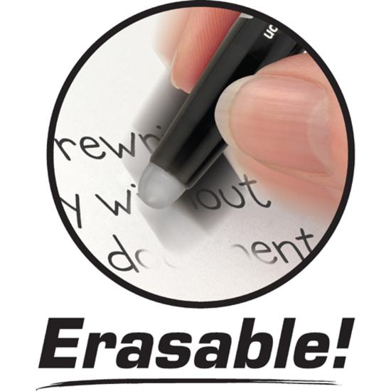 Pilot FriXion Ball Erasable Gel Pens - Fine Pen Point - 0.7 mm Pen Point Size - Black Gel-based Ink - Black Barrel - 1 Dozen. Picture 6