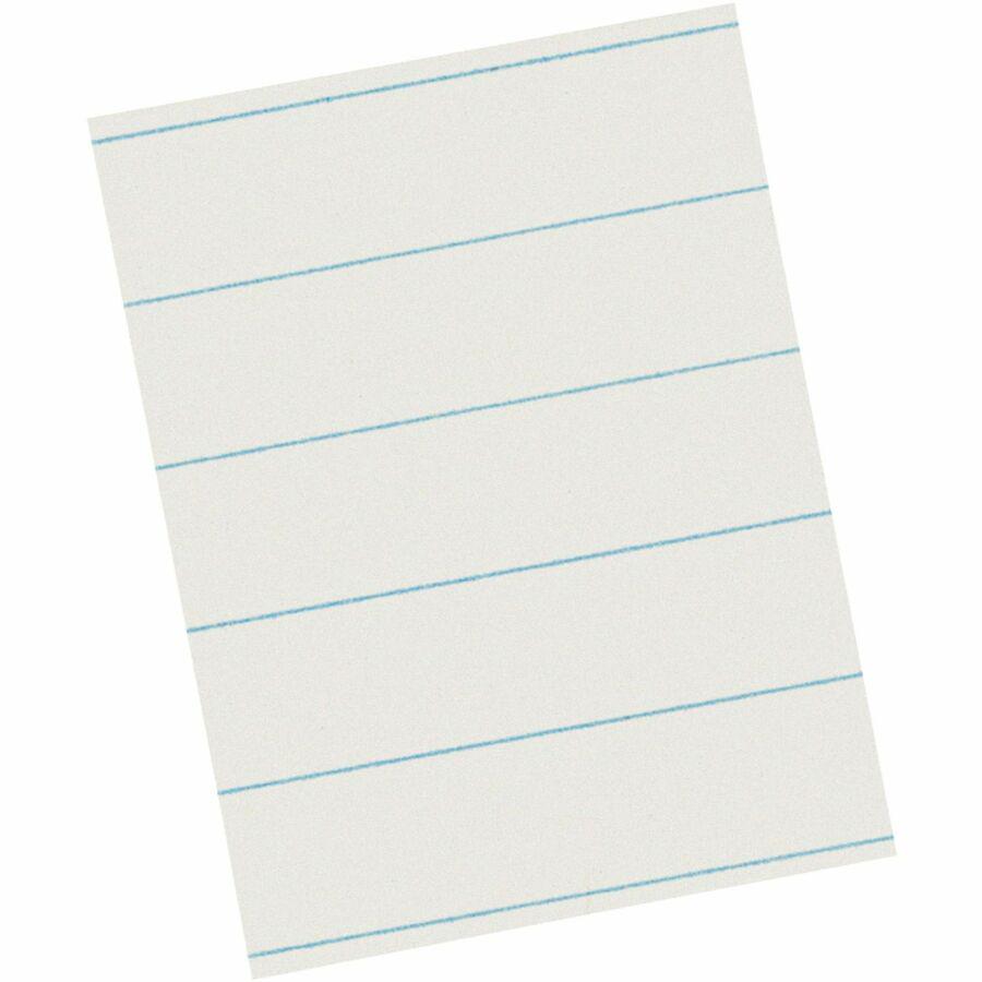 Pacon Newsprint Practice Paper - 500 Sheets - 0.38" Ruled - Letter - 8 1/2" x 11" - White Paper - 1 / Ream. Picture 3