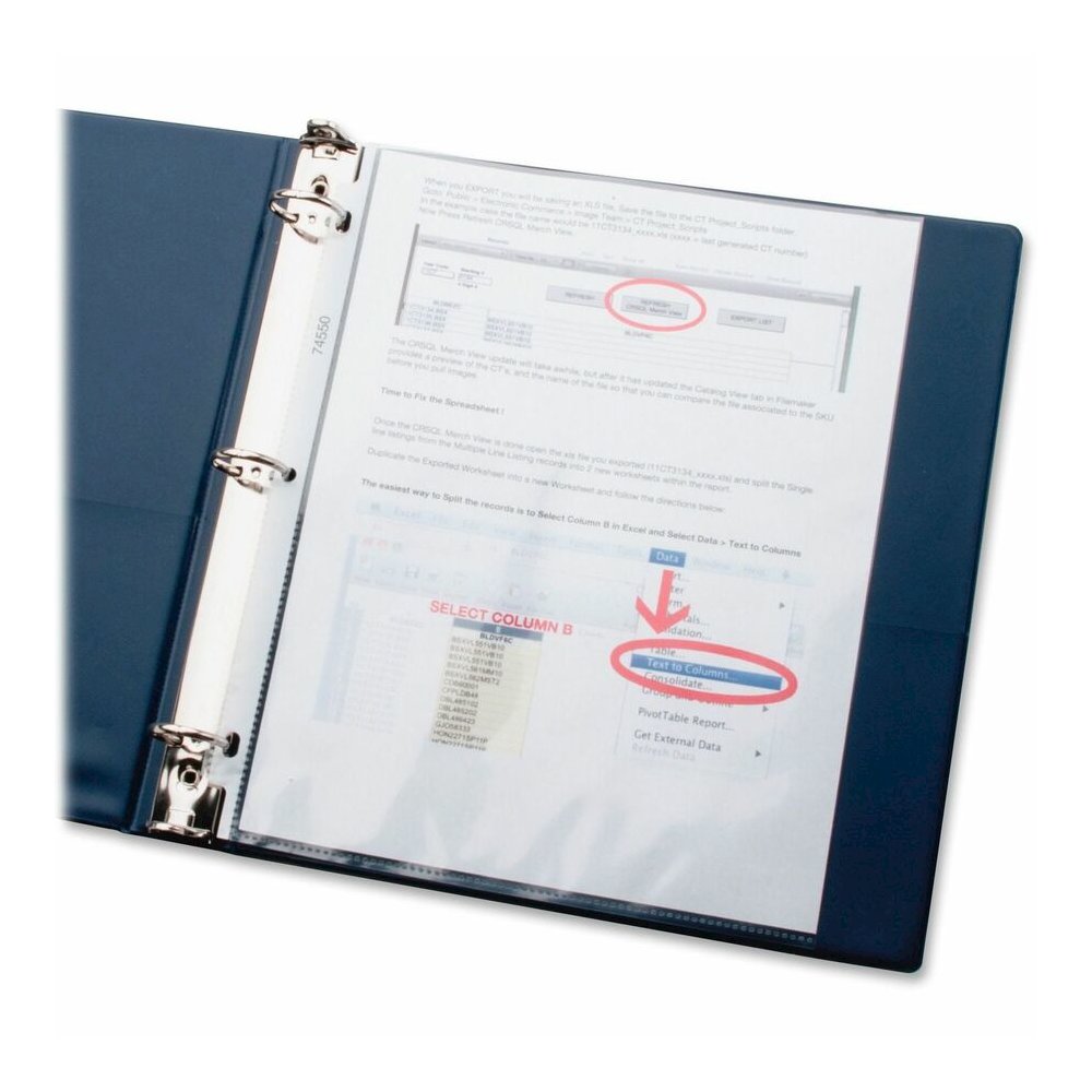 Business Source Top-Loading Poly Sheet Protectors - 3.3 mil Thickness - For Letter 8 1/2" x 11" Sheet - 3 x Holes - Ring Binder - Rectangular - Clear - Polypropylene - 100 / Box. Picture 9