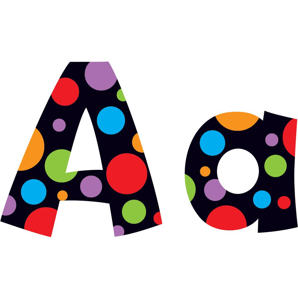 Trend Ready Letter Neon Dots - 83 x Lowercase Letters, 20 x Numbers, 36 x Punctuation Marks, 59 x Uppercase Letters, 18 x Spanish Accent Mark Shape - Pin-up - 4" Height x 8" Length - Assorted - 1 / Pa. Picture 5
