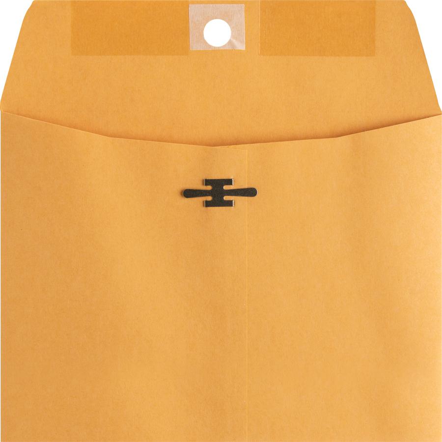Business Source Heavy-duty Metal Clasp Envelopes - Clasp - #55 - 6" Width x 9" Length - 28 lb - Clasp - Kraft - Kraft - 100 / Box. Picture 12