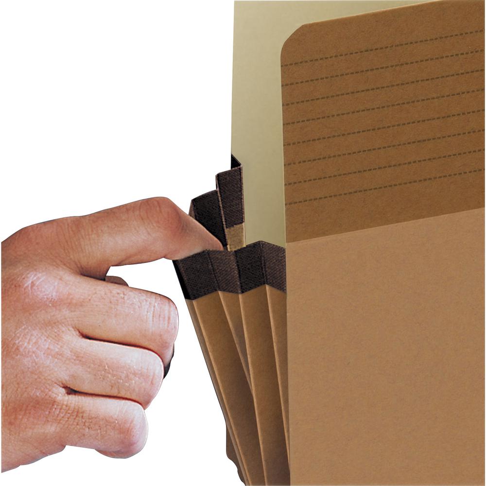 Business Source Straight Tab Cut Legal Recycled File Pocket - 8 1/2" x 14" - 3 1/2" Expansion - Redrope - Redrope - Tear Proof, Tyvek Gusset, Reinforced Gusset - 30% Recycled - 25 / Box. Picture 10