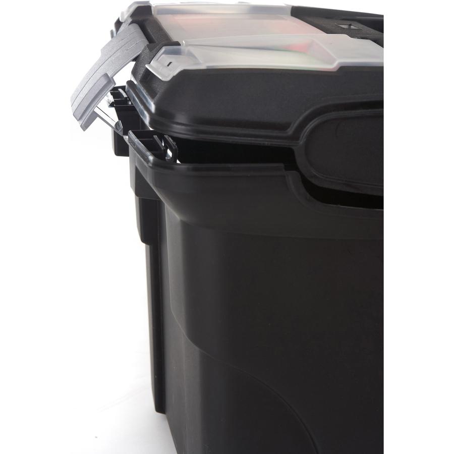 Storex Premium File Cart - Telescopic Handle - Steel, Plastic - 15" Length x 16.4" Width x 17" Depth Height - Black - 1 Each. Picture 12