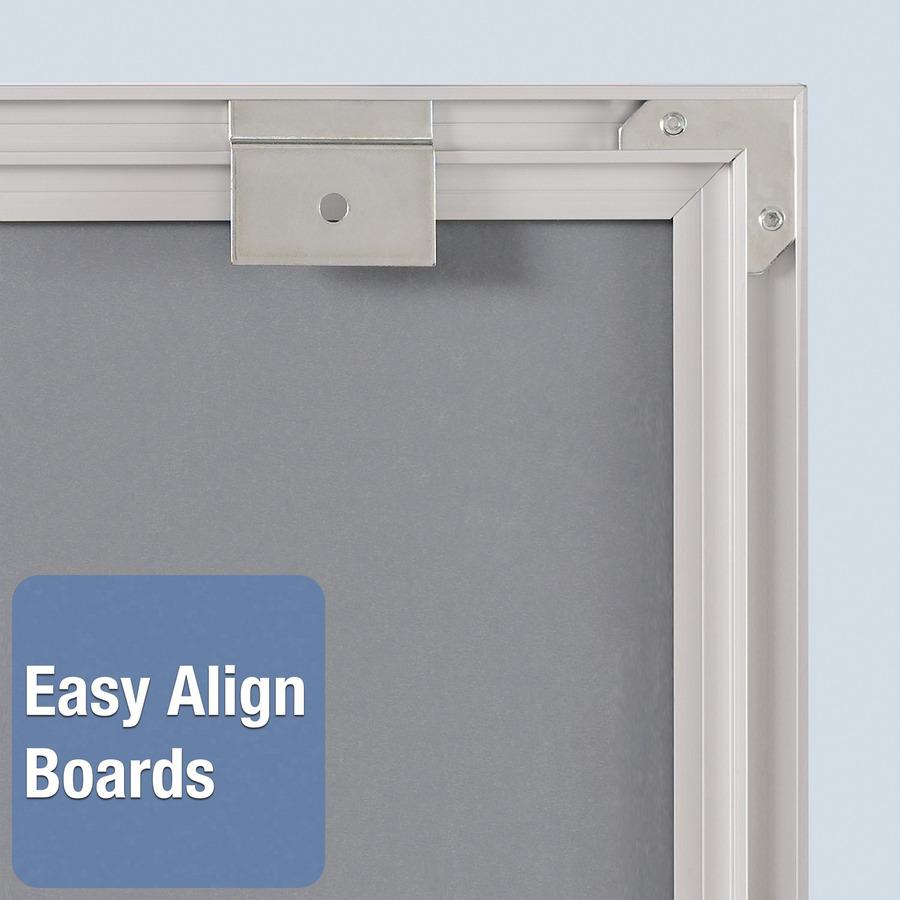 Quartet Matrix 15-employee In/Out Board - 16" Height x 23" Width - White Natural Cork Surface - Magnetic, Durable - Silver Frame - 1 Each. Picture 3