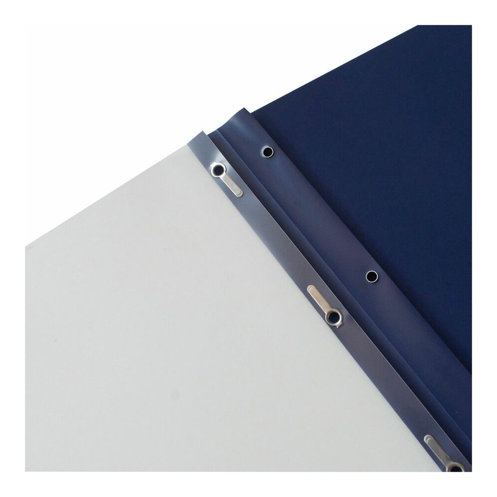 Business Source Letter Report Cover - 1/2" Folder Capacity - 8 1/2" x 11" - 100 Sheets Capacity - 3 x Prong Fastener - Clear, Dark Blue - Durable, Non-stick, Heavy Duty, Water Resistant, Textured - 1 . Picture 8