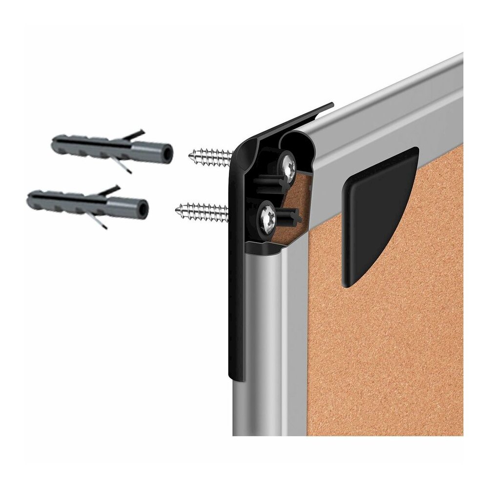 Lorell Corkboard - 24" Board Height x 36" Board Width - Cork Surface - Durable, Resist Warping, Laminated, Resilient - Aluminum Frame - 1 Each. Picture 11