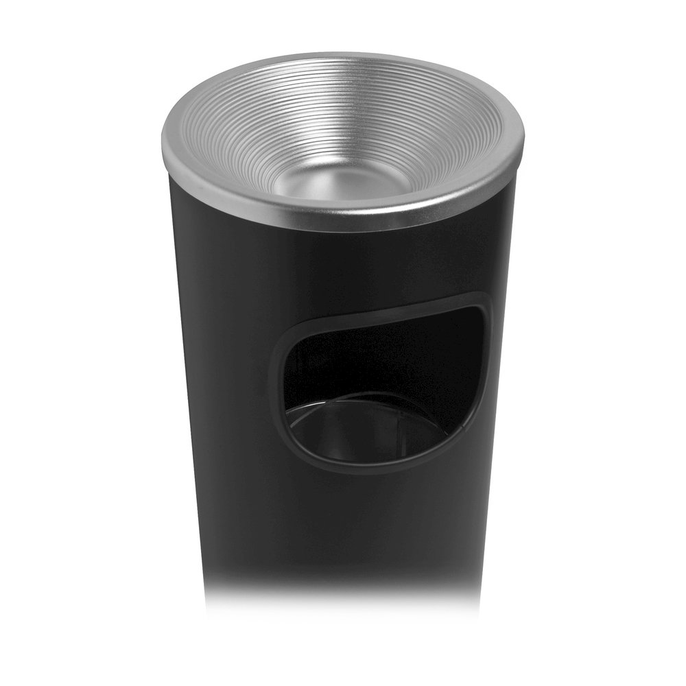 Genuine Joe Fire-safe 3-Gallon Ashtray Receptacle - 3 gal Capacity - Removable Lid, Fire-Safe - 28" Height x 11" Width - Aluminum, Stainless Steel - Aluminum, Black - 1 Each. Picture 12