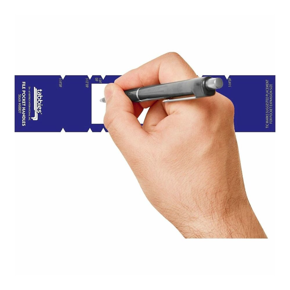 Tabbies File Pocket Handles - 2" Width x 9 5/8" Length - Dark Blue - Tyvek - 5 / Box. Picture 13