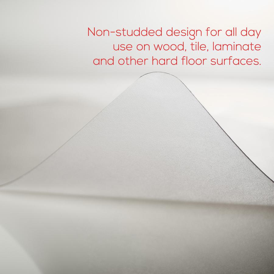 Lorell Nonstudded Chairmat - Tile Floor, Vinyl Floor, Hardwood Floor - 60" Length x 46" Width x 0.060" Thickness - Rectangular - Vinyl - Clear - 1Each. Picture 14
