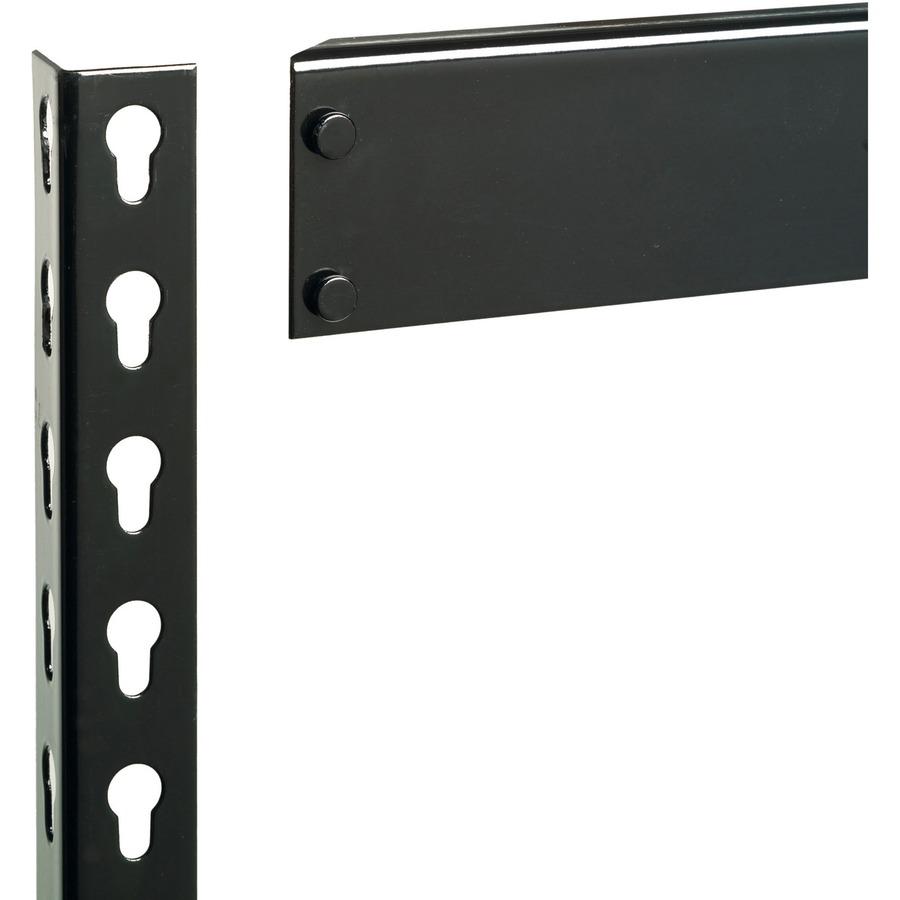 Lorell Fortress Riveted Shelving - 5 Compartment(s) - 5 Shelf(ves) - 84" Height x 48" Width x 24" Depth - Heavy Duty, Rust Resistant - 28% Recycled - Powder Coated - Black - Steel - 1 Each. Picture 6