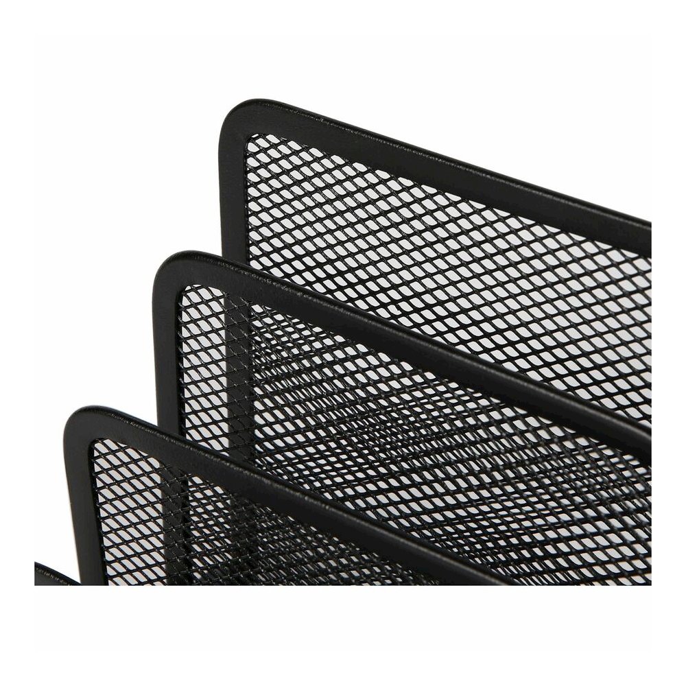 Lorell Mesh Vertical Desktop File Sorter - 4 Divider(s) - 5.63" Height x 5.25" Width x 3.13" Depth - Black - Steel - 1 Each. Picture 8