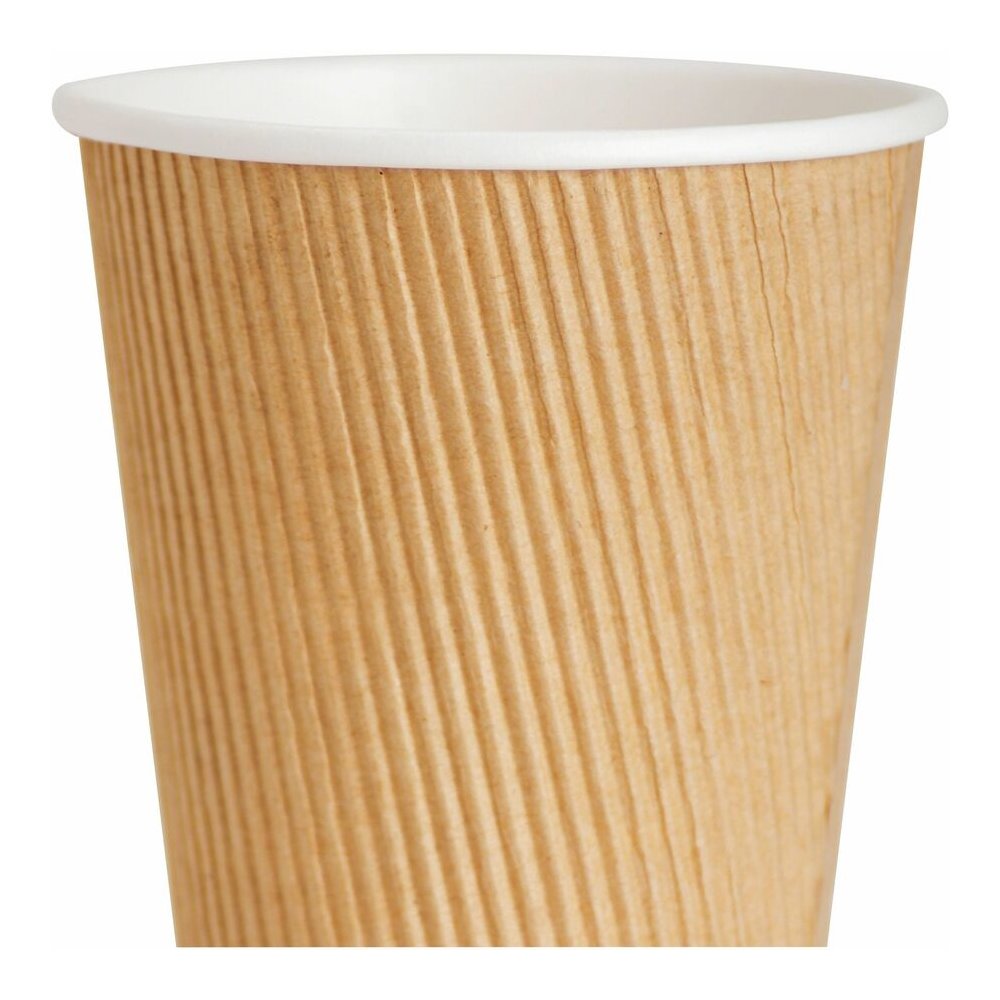 Genuine Joe 8 oz Rippled Hot Cups - 8 fl oz - Brown - Hot Drink, Beverage - 25/Pack - 4 / Carton. Picture 13