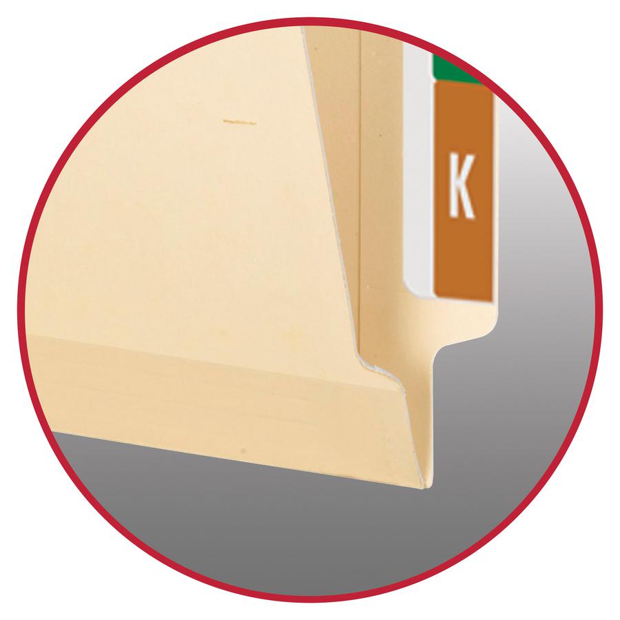 Smead TUFF Straight Tab Cut Letter Recycled End Tab File Folder - 8 1/2" x 11" - 3/4" Expansion - 2 x 2B Fastener(s) - 2" Fastener Capacity for Folder - Poly - Manila - 10% Recycled - 50 / Box. Picture 12