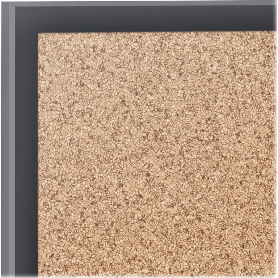 Quartet Classic Series Bulletin Board - 24" Height x 36" Width - Brown Natural Cork Surface - Self-healing, Durable, Sturdy - Black Aluminum Frame - 1 Each. Picture 12