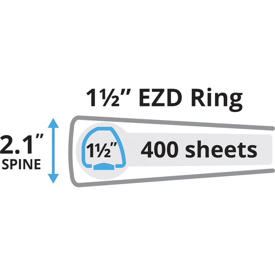 Avery&reg; Heavy-Duty View 3 Ring Binder - 1 1/2" Binder Capacity - Letter - 8 1/2" x 11" Sheet Size - 400 Sheet Capacity - 3 x Ring Fastener(s) - 4 Pocket(s) - Polypropylene - Recycled - Pocket, Heav. Picture 6