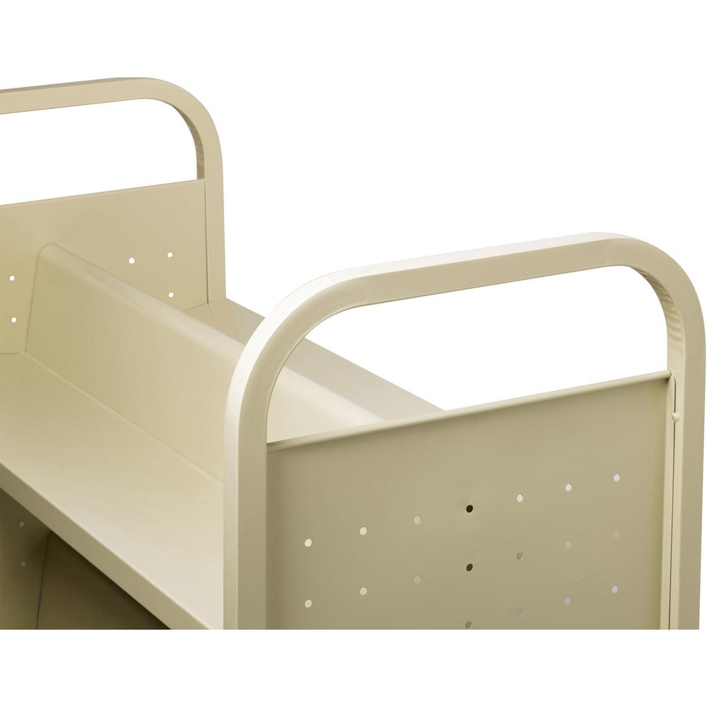 Lorell Double-sided Book Cart - 6 Shelf - 200 lb Load Capacity - 5" Caster Size - Steel - 36" Width x 19" Depth x 46" Height - Putty - 1 Each. Picture 9