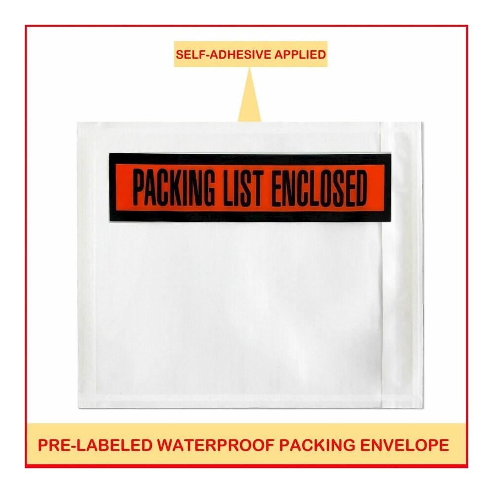 Sparco Pre-labeled Packing Slip Envelope - Packing List - 7" Width x 5 1/2" Length - 70 g/m² - Self-adhesive Seal - White - Paper, Low Density Polyethylene (LDPE) - 1000 / Box. Picture 13