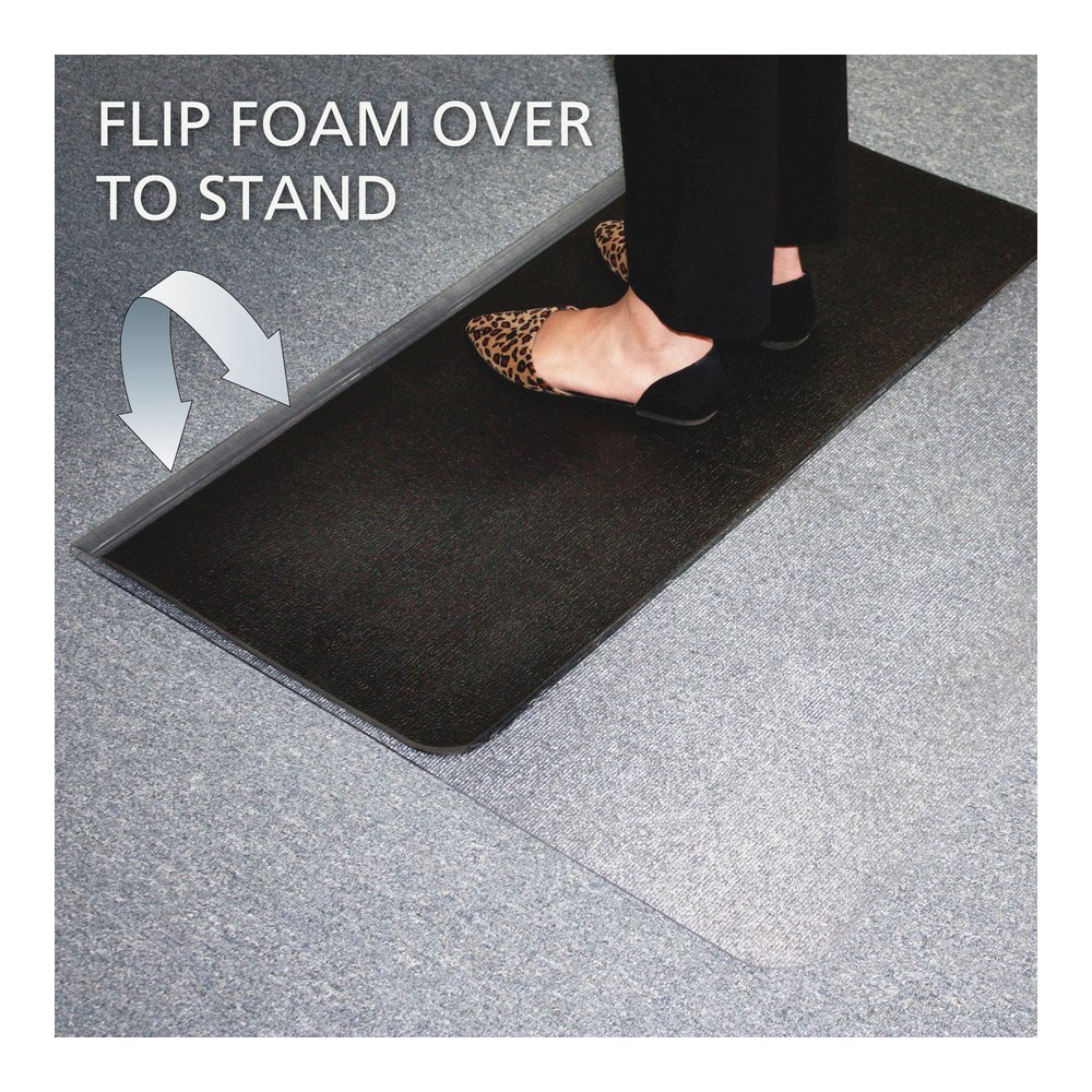 ES ROBBINS Sit-or-Stand Dual-purpose Mat - Hard Floor, Carpeted Floor - 53" Length x 45" Width - Rectangular - Clear, Black - 1 Each. Picture 6