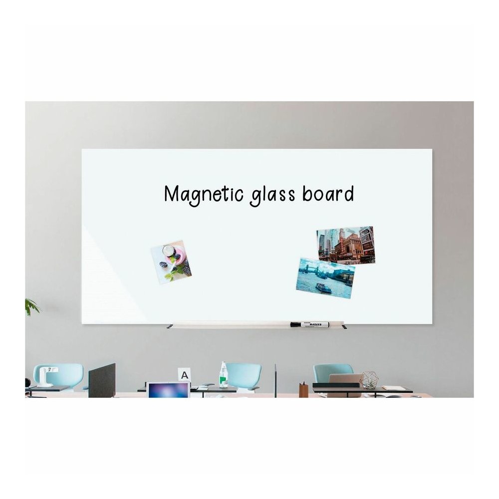 Lorell Magnetic Dry-Erase Glass Board - 72" (6 ft) Width x 36" (3 ft) Height - White Glass Surface - Rectangle - Magnetic - Stain Resistant, Ghost Resistant, Smooth Writing - 1 Each. Picture 10