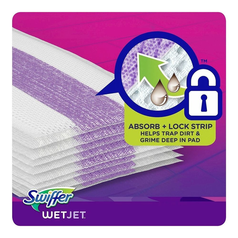 Swiffer WetJet Mopping Pad Refill - 10" Length - Absorbent, Textured - Cotton - Green - 24/Box - 4 / Carton. Picture 7