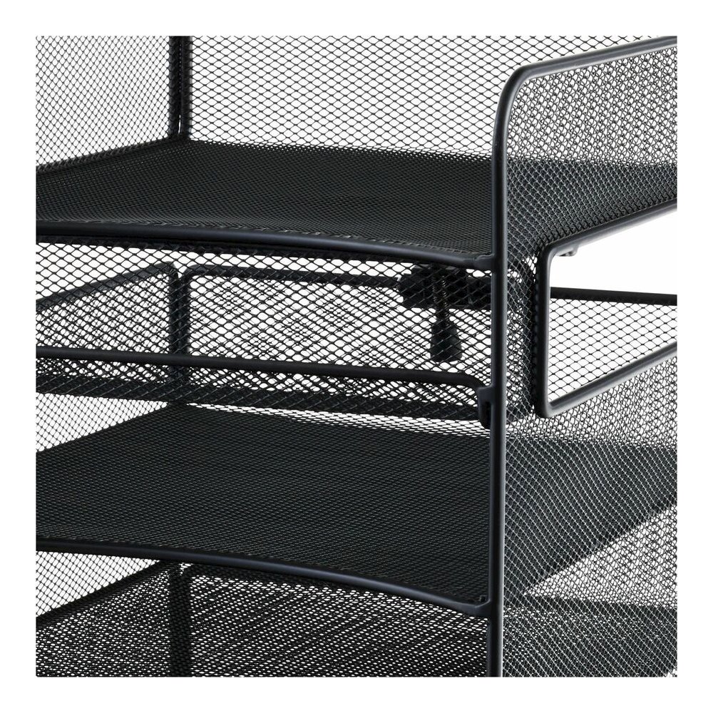 Safco Onyx Horizontal Hanging Desktop Storage - 5 Compartment(s) - 14.38" Height x 10.25" Width x 12.38" Depth - Durable, Lightweight, Scratch Resistant - Powder Coated - Black - Steel - 1 Each. Picture 17