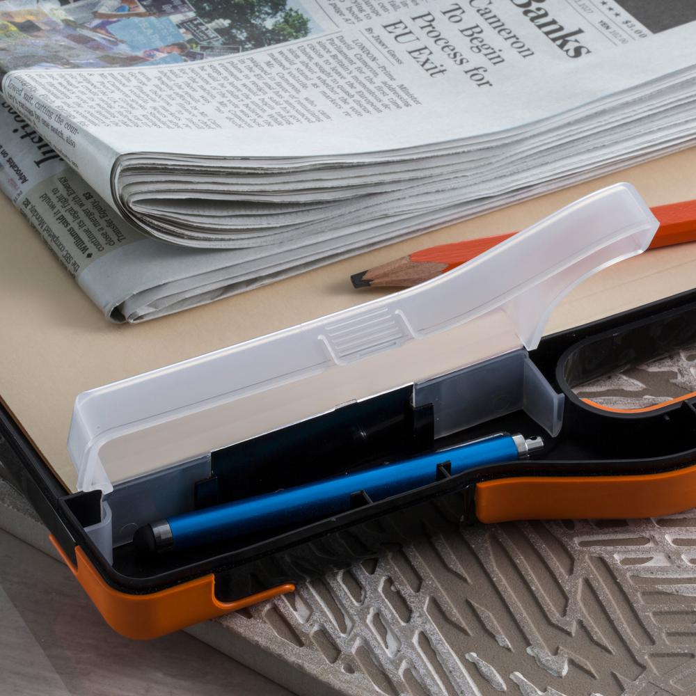 Officemate Carry-All Clipboard Storage Box - Storage for Tablet, Notebook - 8 1/2" , 8 1/2" x 11" , 14" - Black, Orange - 1 Each. Picture 14