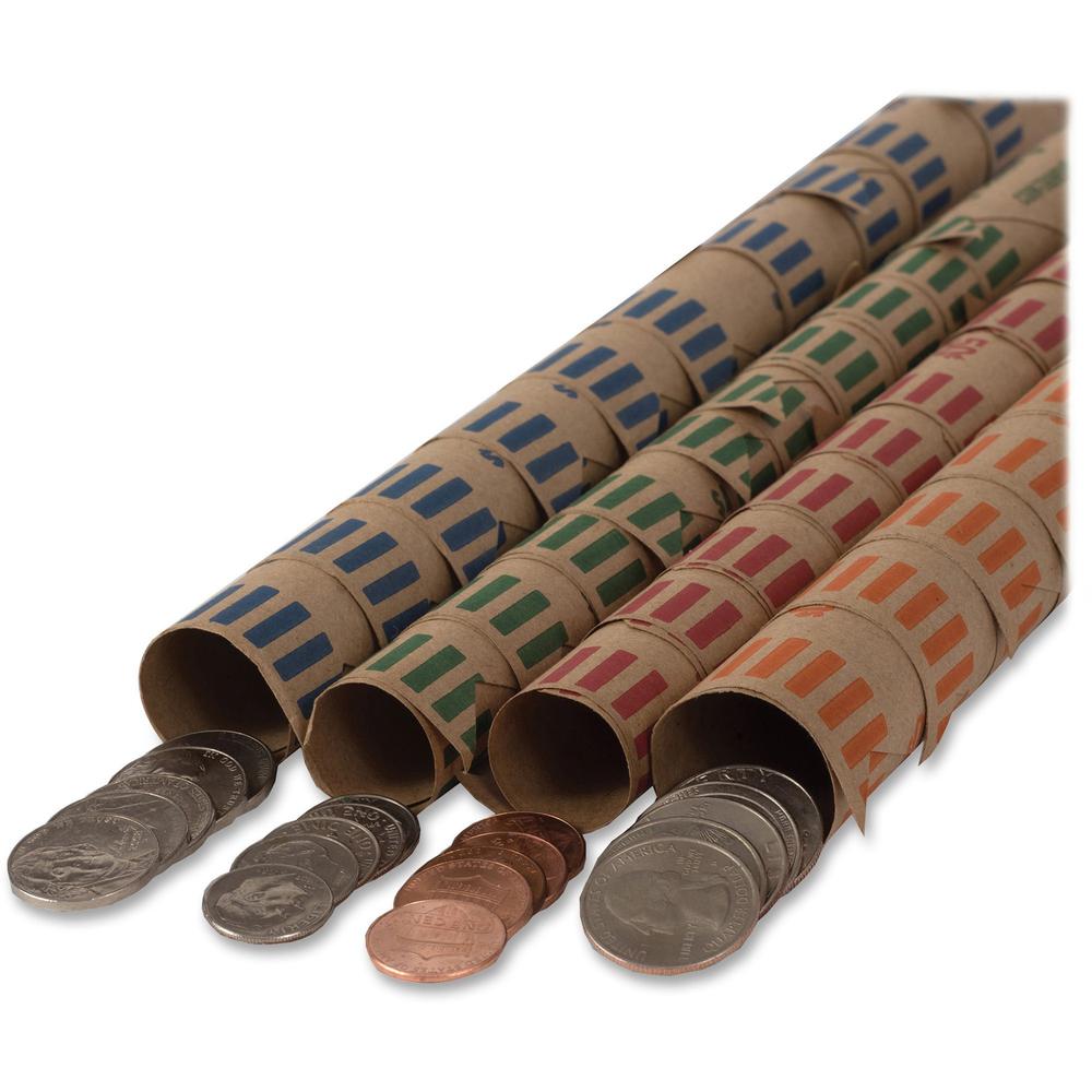 PAP-R Tubular Coin Wrap - 5¢ Denomination - Durable, Burst Resistant, Crimped, Pre-formed - 57 lb Basis Weight - Paper - Blue - 1000 / Box. Picture 5