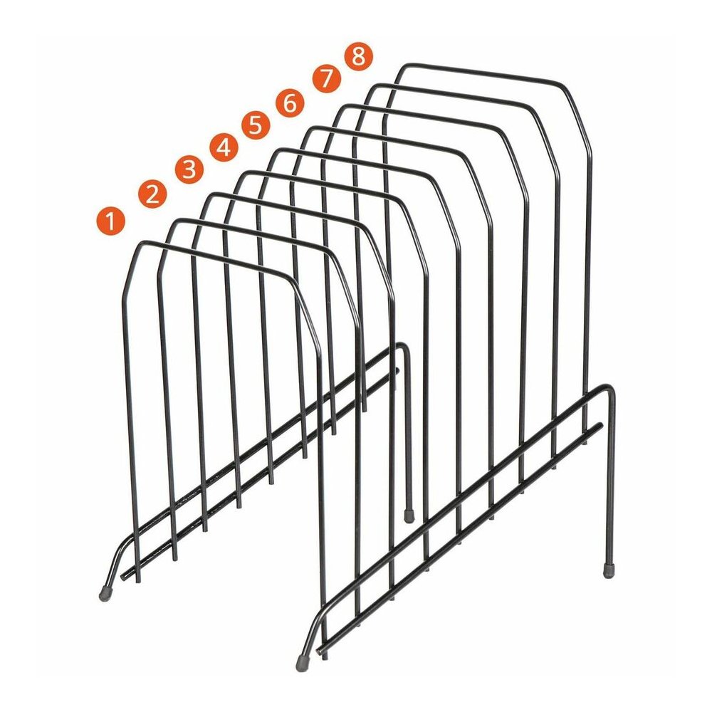 Lorell Wire File Sorter/Holder - 8 Divider(s) - Desktop - Rubber Feet - Powder Coated - Black - Wire - 1 Each. Picture 8