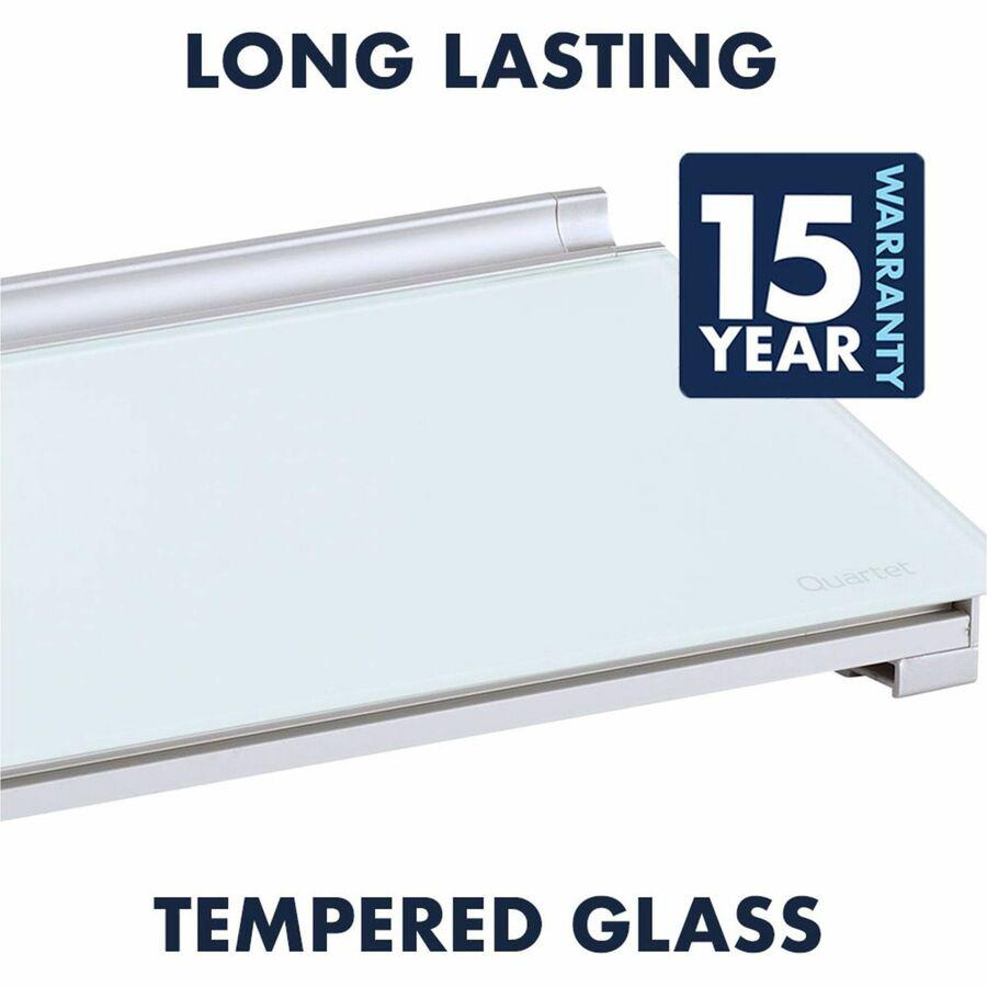 Quartet Glass Dry-Erase Desktop Computer Pad - 18" (1.5 ft) Width x 6" (0.5 ft) Height - White Glass Surface - Rectangle - Horizontal - 1 Each. Picture 11