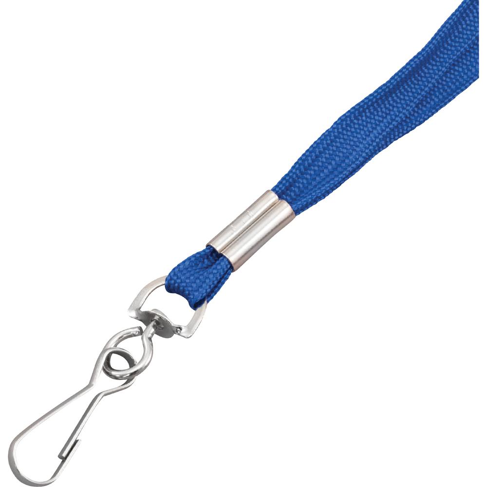 Advantus Metal Clasp Lanyard - 100 / Box - 36" Length - Blue - Woven, Metal. Picture 2