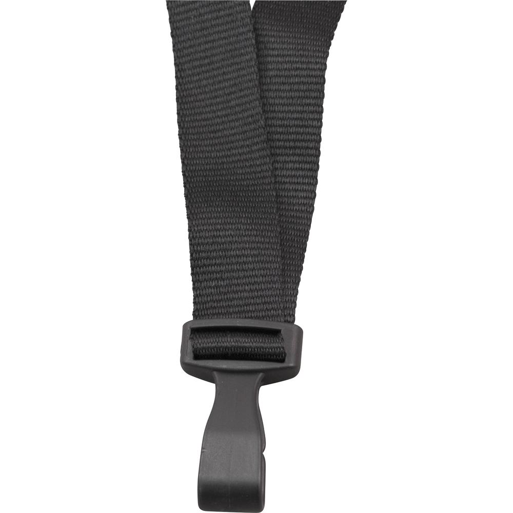 Advantus Plastic Hook Flat Breakaway Lanyard - 36" Length - Black - Plastic - 12 / Pack. Picture 2